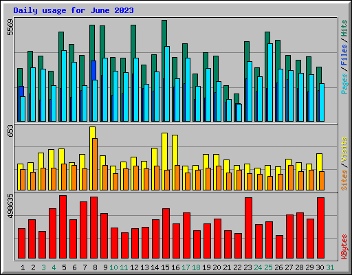 Daily usage for June 2023