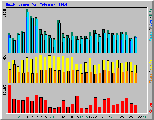 Daily usage for February 2024