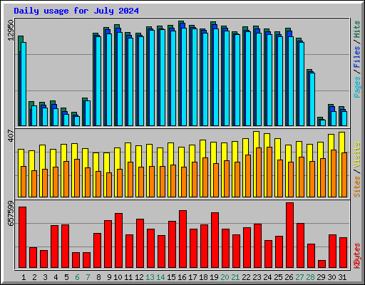 Daily usage for July 2024