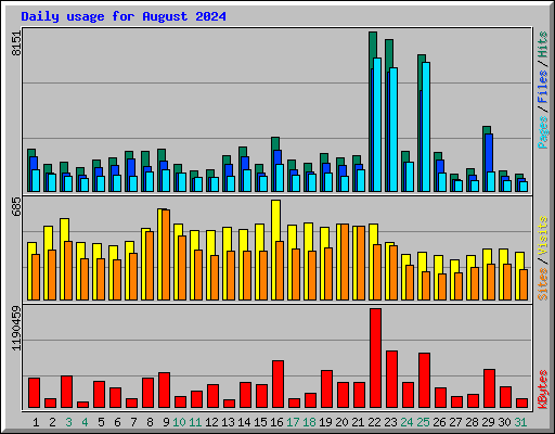 Daily usage for August 2024