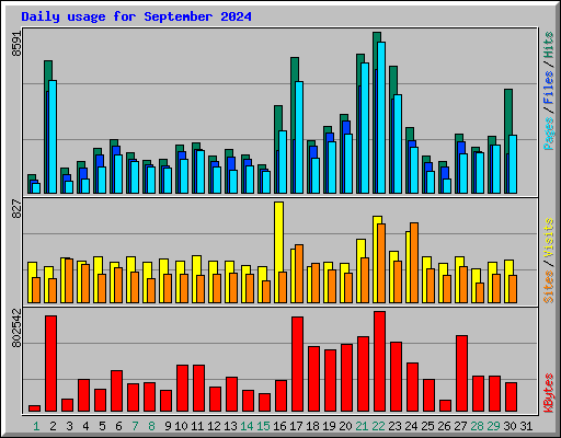 Daily usage for September 2024