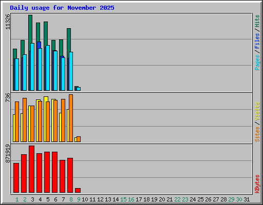 Daily usage for November 2025