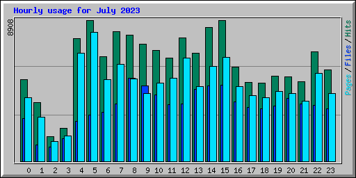 Hourly usage for July 2023