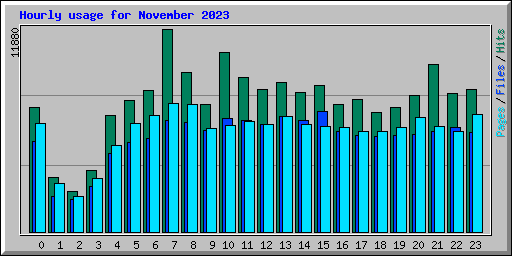 Hourly usage for November 2023